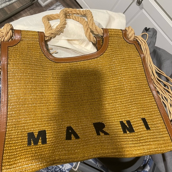 Marni Handbags - MARNI MARCEL RAFFIA NORTH SOUTH ROPE TOTE BAG PRELOVED